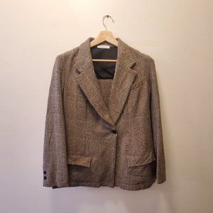 Sibel Saral Virgin Wool 'Dorset' Jacket in Brown Plaid, Size Medium